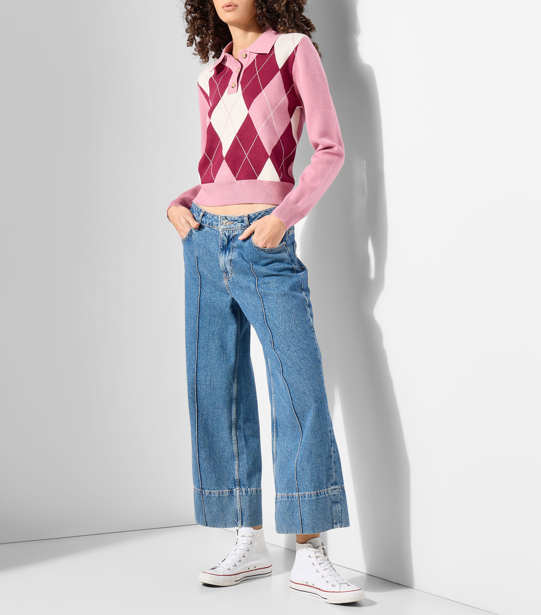 Suéter cuello polo Mujer